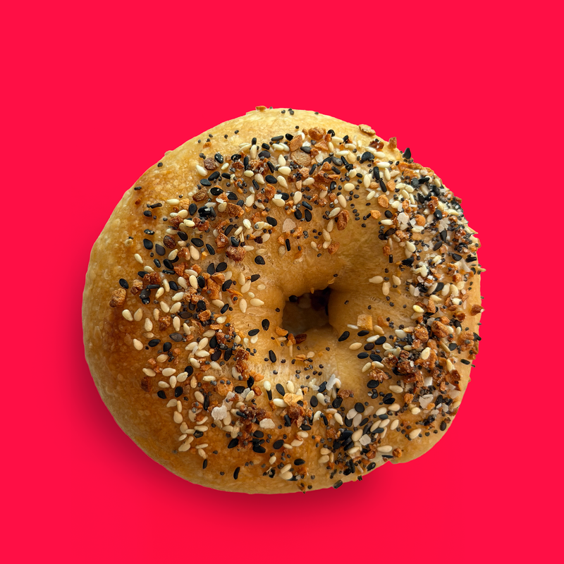 Sourdough bagels with Everything Bagel seasoning