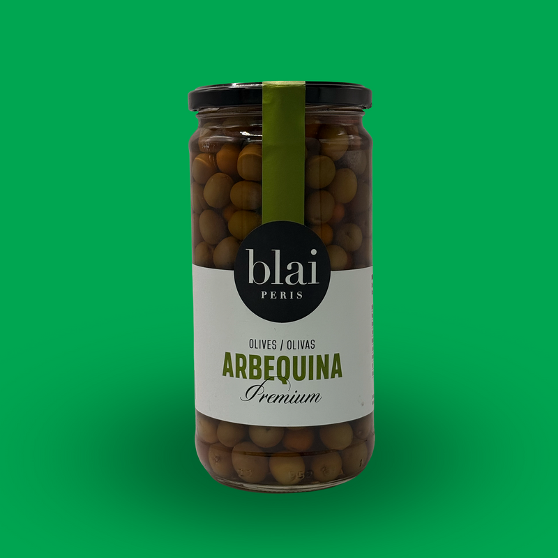 Green arbequina olives