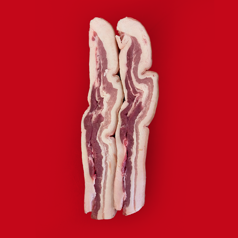 Organic boneless pork belly slices