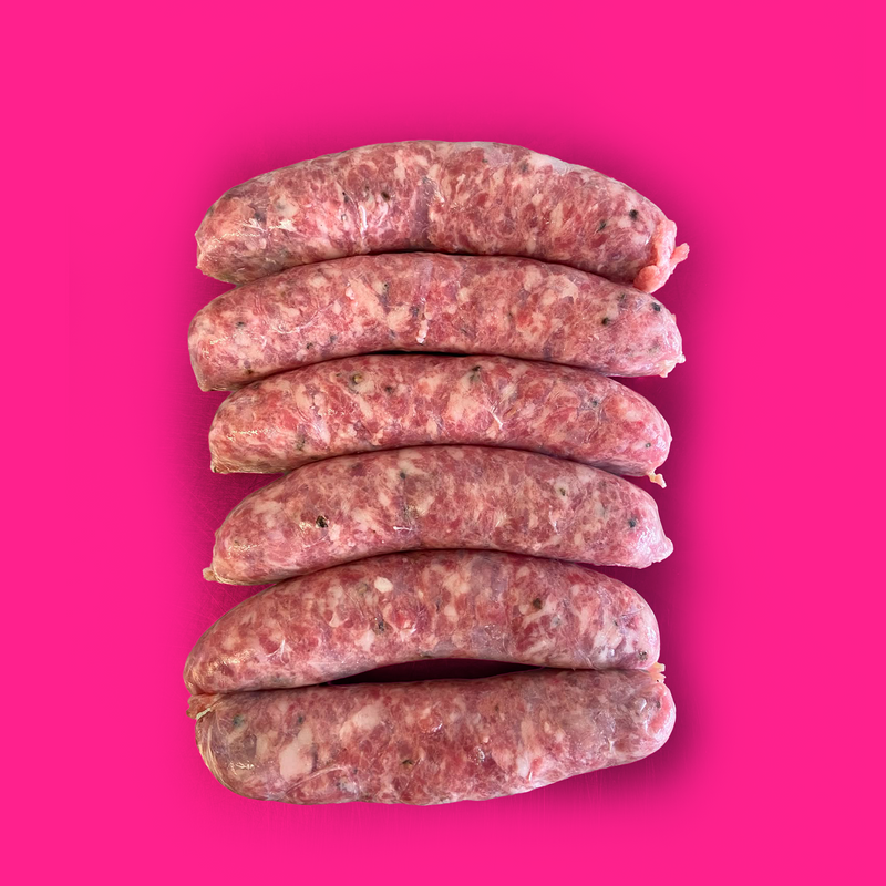Organic pork sausages with black pepper