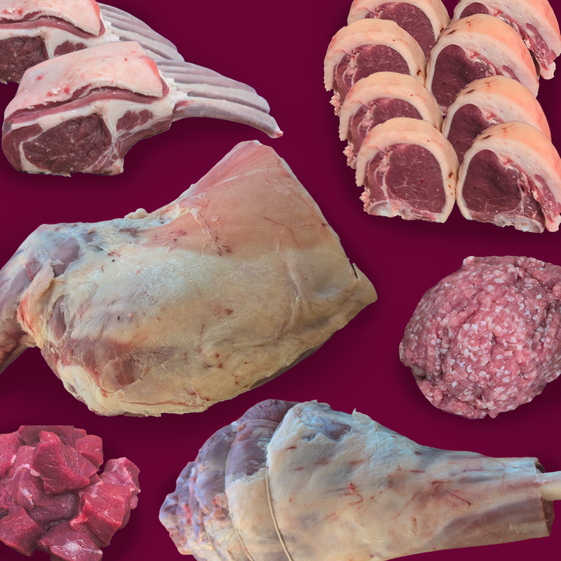 Pasture fed organic half lamb box