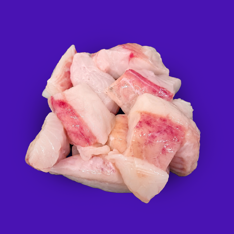 Frozen wild monkfish diced