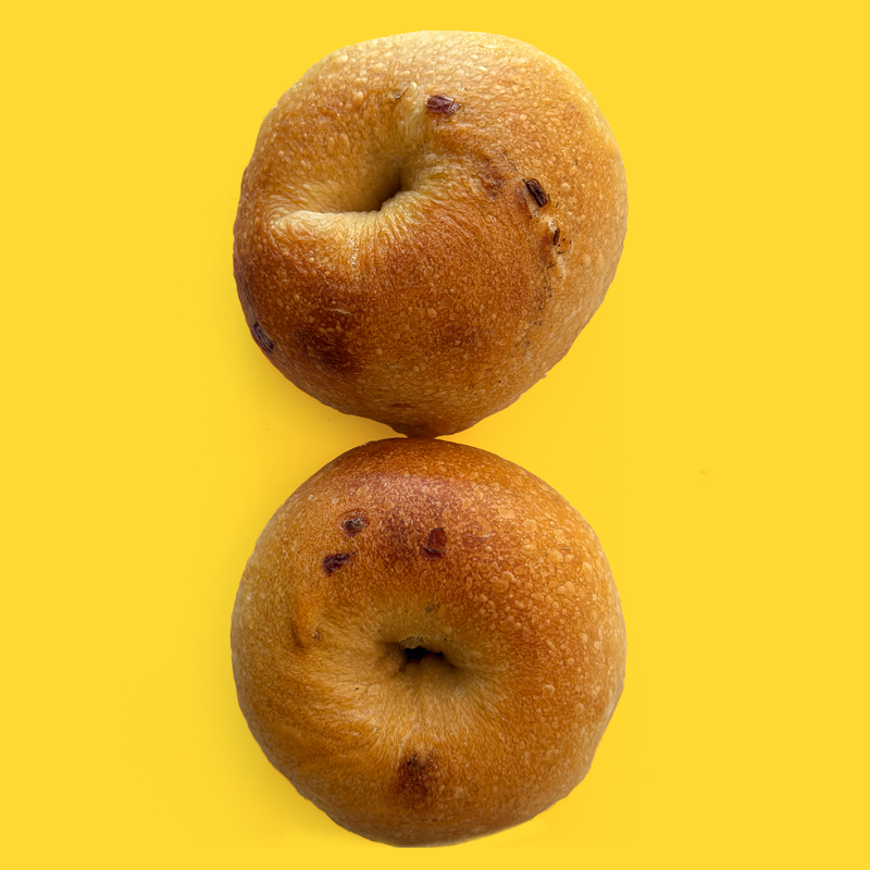 Sourdough bagels with red onion & chive